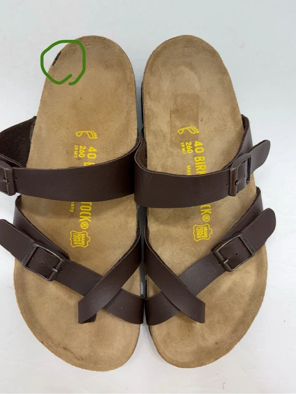 Birkenstock Mayari Brown Oiled Leather Sandals Women Size 9 / Men 7 (EU 40)